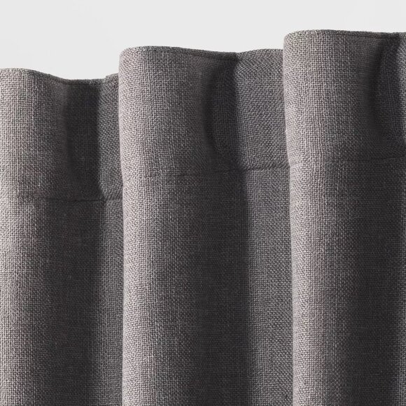 Threshold Aruba Radiant Gray Single Rod Pocket Blackout Curtain Panel 50" x 95" - Picture 2 of 6